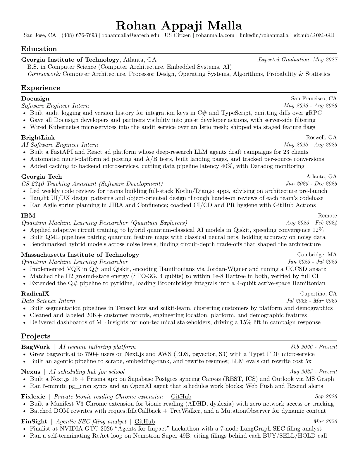 Resume, page 1 of 2